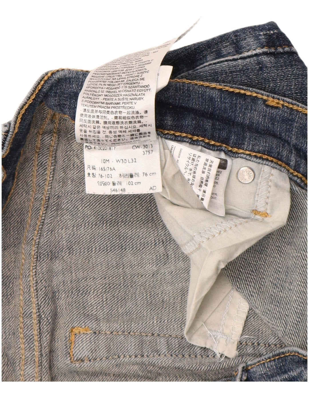 LEVI'S Ženske traperice srednjeg rasta US 10 Large W30 L32 Plavi pamuk