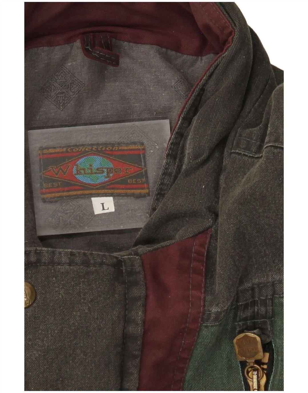 Whisper Mens Bomber Podstavljena jakna UK 40 Large Green Colourblock