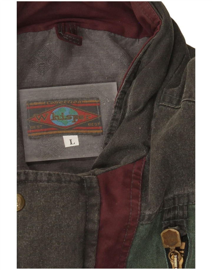 Whisper Mens Bomber Podstavljena jakna UK 40 Large Green Colourblock