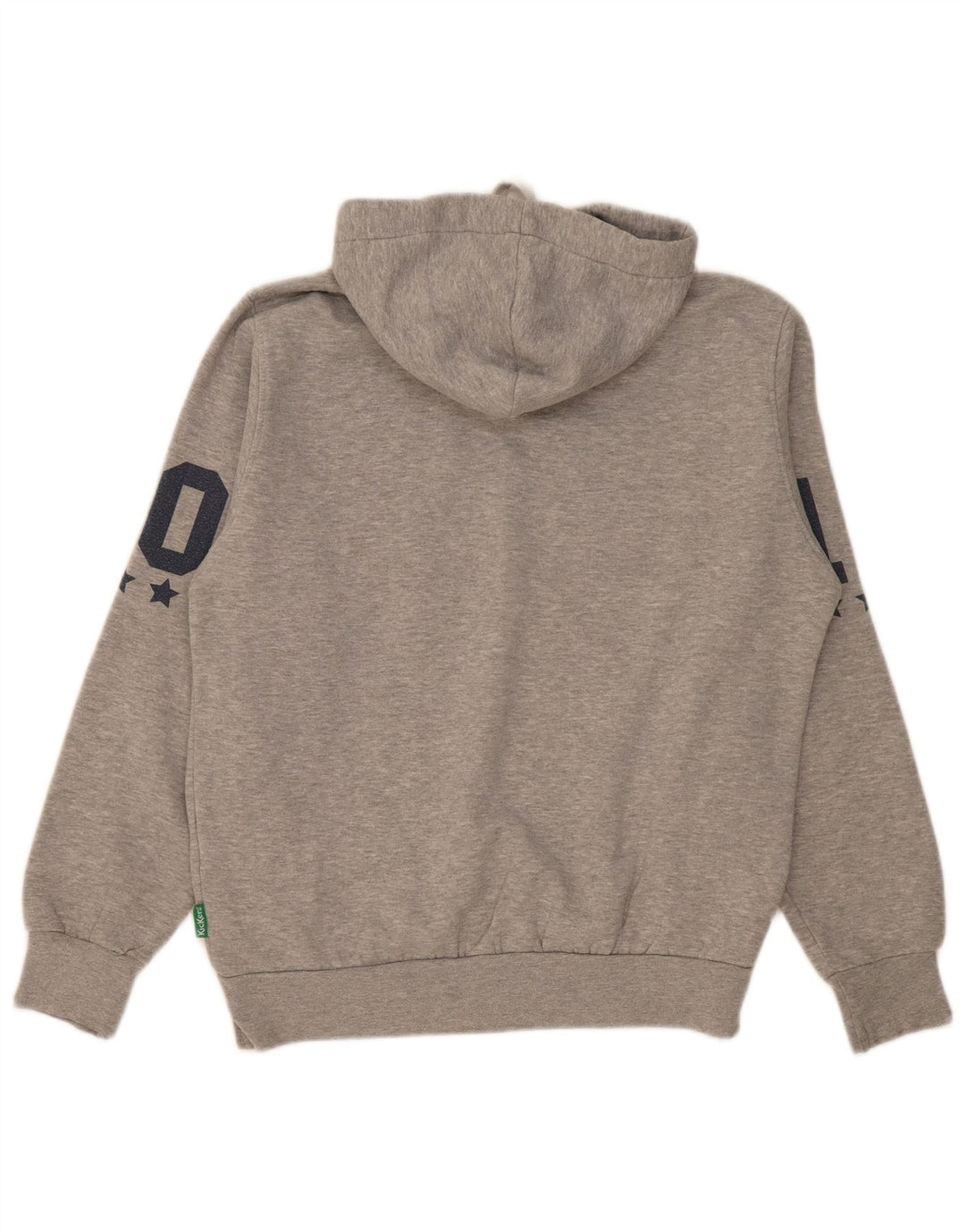 KICKERS Mens Graphic Hoodie Jumper Large Grey Cotton