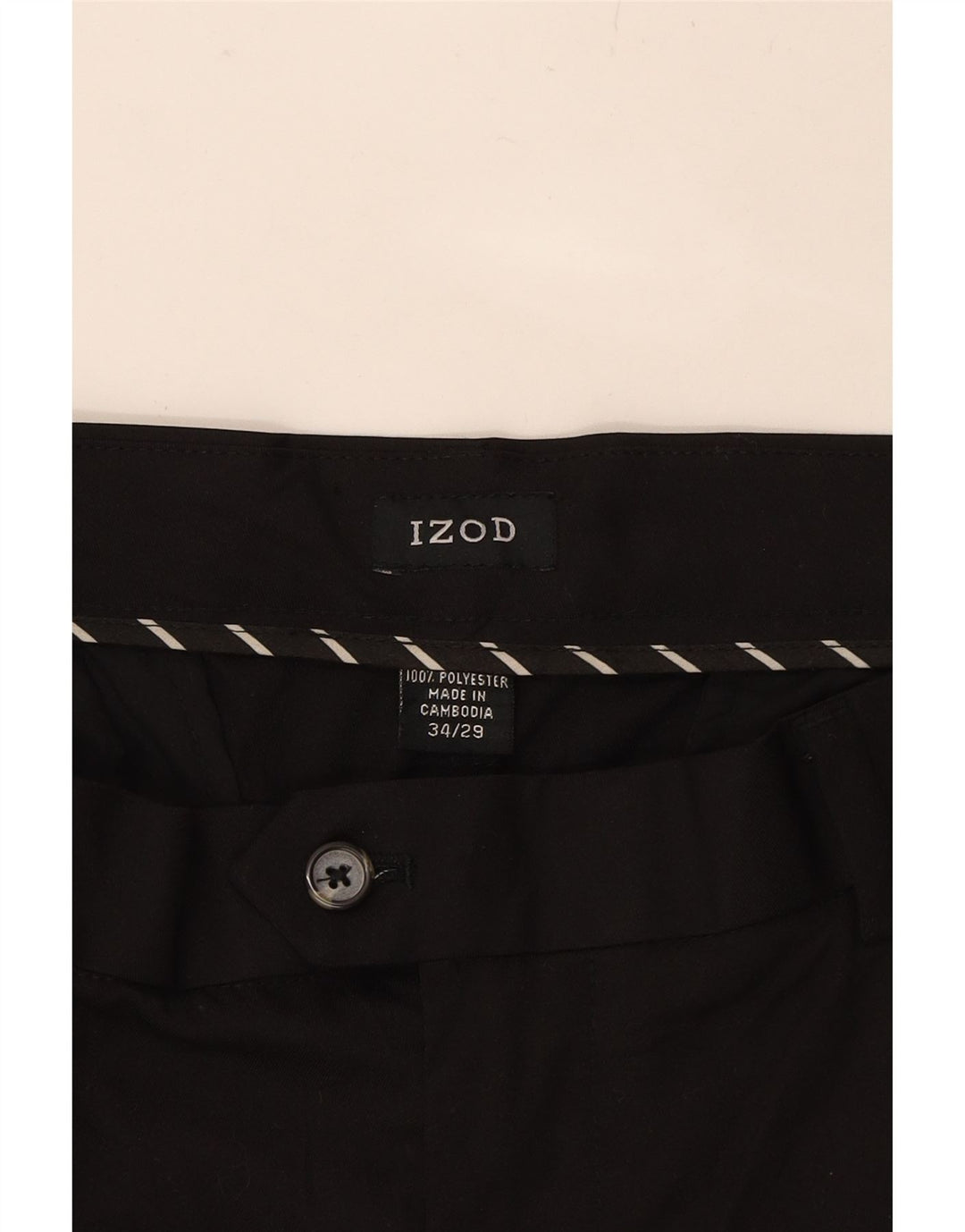 IZOD Mens Cameron Pegged Suit Trousers W34 L29 Black Polyester Vintage Izod and Second-Hand Izod from Messina Hembry 