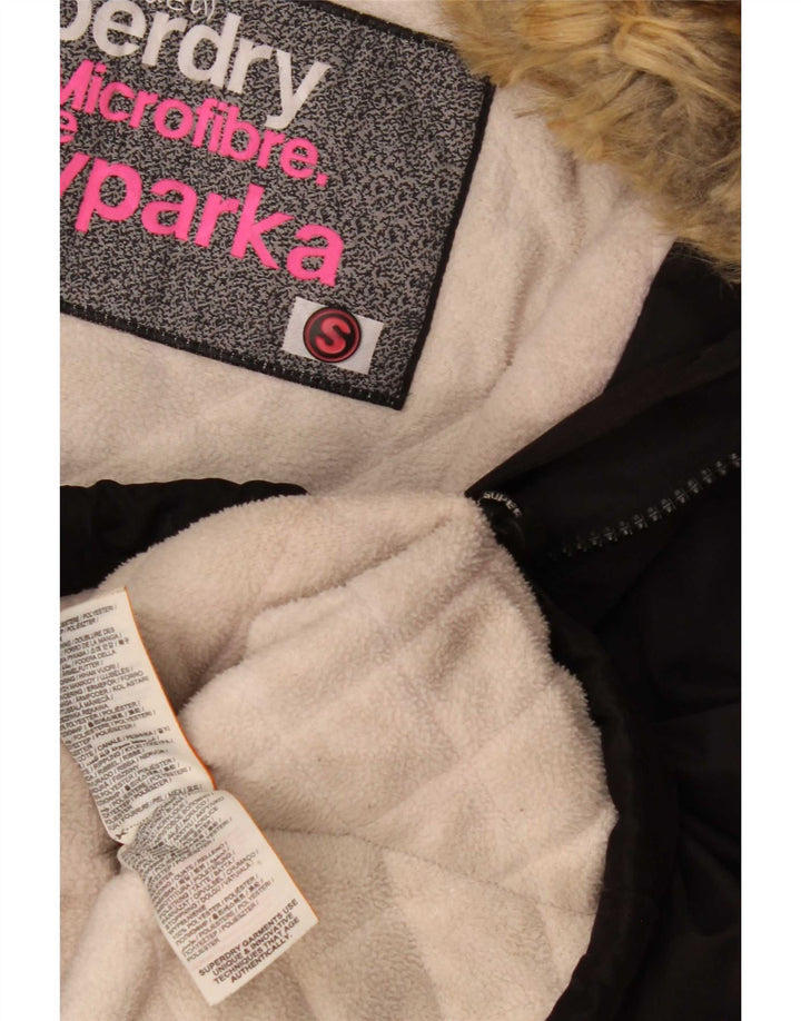 Superdry ženska jakna vjetrovka s kapuljačom UK 10 Mala crna poliester