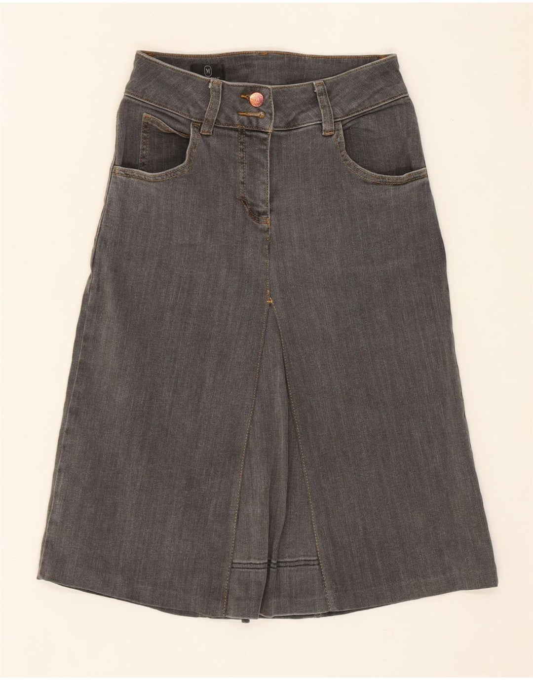 MADELEINE Womens Denim Skirt US 4 Small W26  Grey Cotton Vintage Madeleine and Second-Hand Madeleine from Messina Hembry 