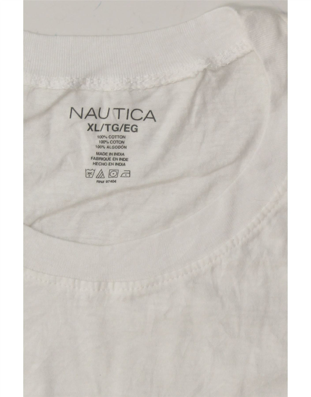NAUTICA Mens T-Shirt Top XL White Cotton Vintage Nautica and Second-Hand Nautica from Messina Hembry 