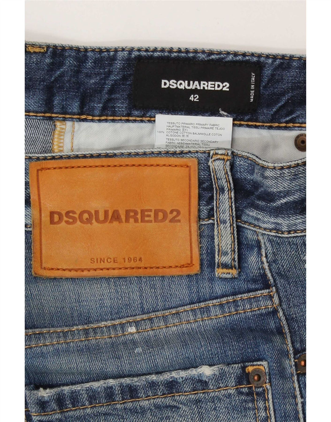 Dsquared2 Ženske uske traperice IT 42 Medium W30 L27 na plave točkice