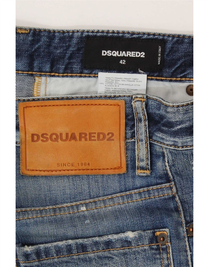 Dsquared2 Ženske uske traperice IT 42 Medium W30 L27 na plave točkice