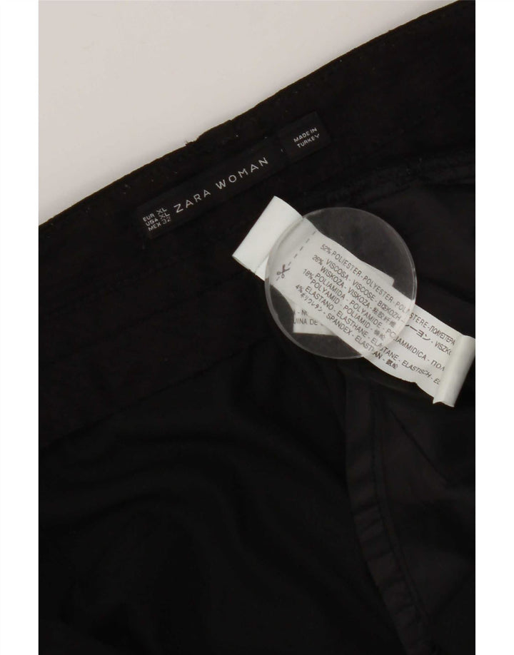 Zara ženske kapri hlače sa spuštenim preponama XL W36 L19 crni poliester