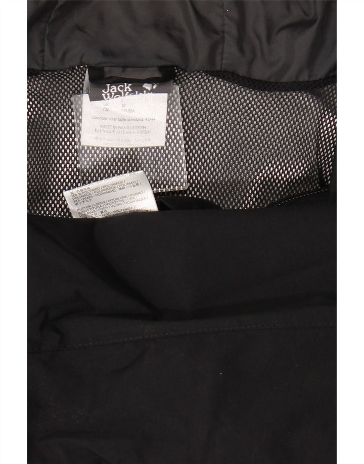 Jack Wolfskin ženska kišna jakna s kapuljačom UK 16 Veliki crni poliamid