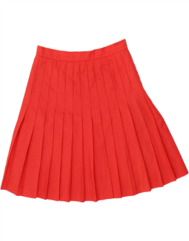 HIRSCH Womens Knife Pleated Skirt EU 38 Medium W28 Red Linen Vintage Hirsch and Second-Hand Hirsch from Messina Hembry 