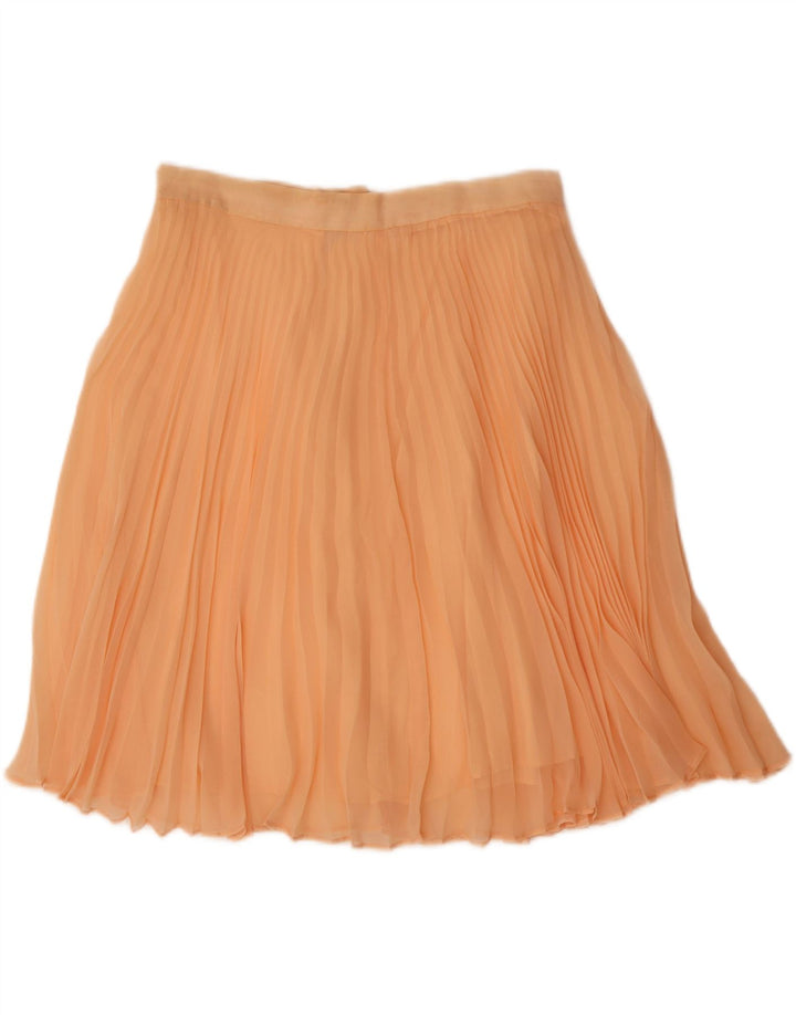 VINTAGE Womens Pleated A-Line Skirt W32 Large  Orange Vintage Vintage and Second-Hand Vintage from Messina Hembry 