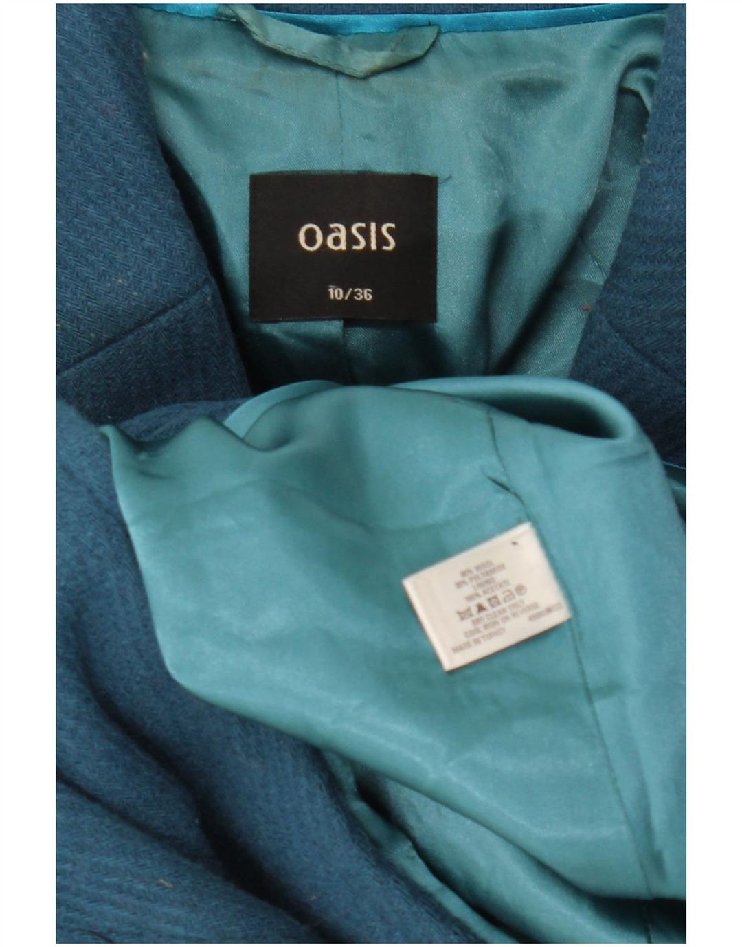 Oasis ženski kaput UK 10 Small Blue Wool