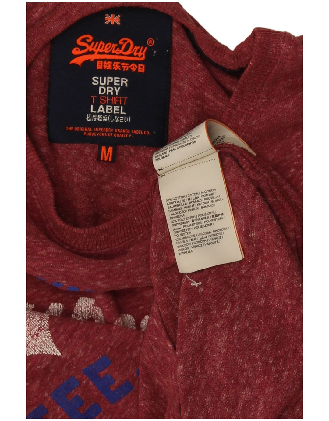 Superdry muška majica kratkih rukava s grafičkim motivima, srednji crveni flekasti pamuk
