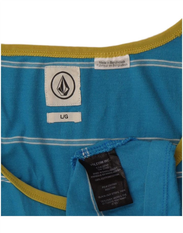 Volcom muški gornji dio prsluka s velikim plavim prugama od pamuka