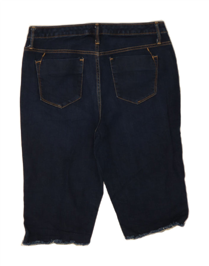 MOSSIMO Womens Curvy Denim Shorts US 10 Large W32 Navy Blue Cotton Vintage Mossimo and Second-Hand Mossimo from Messina Hembry 