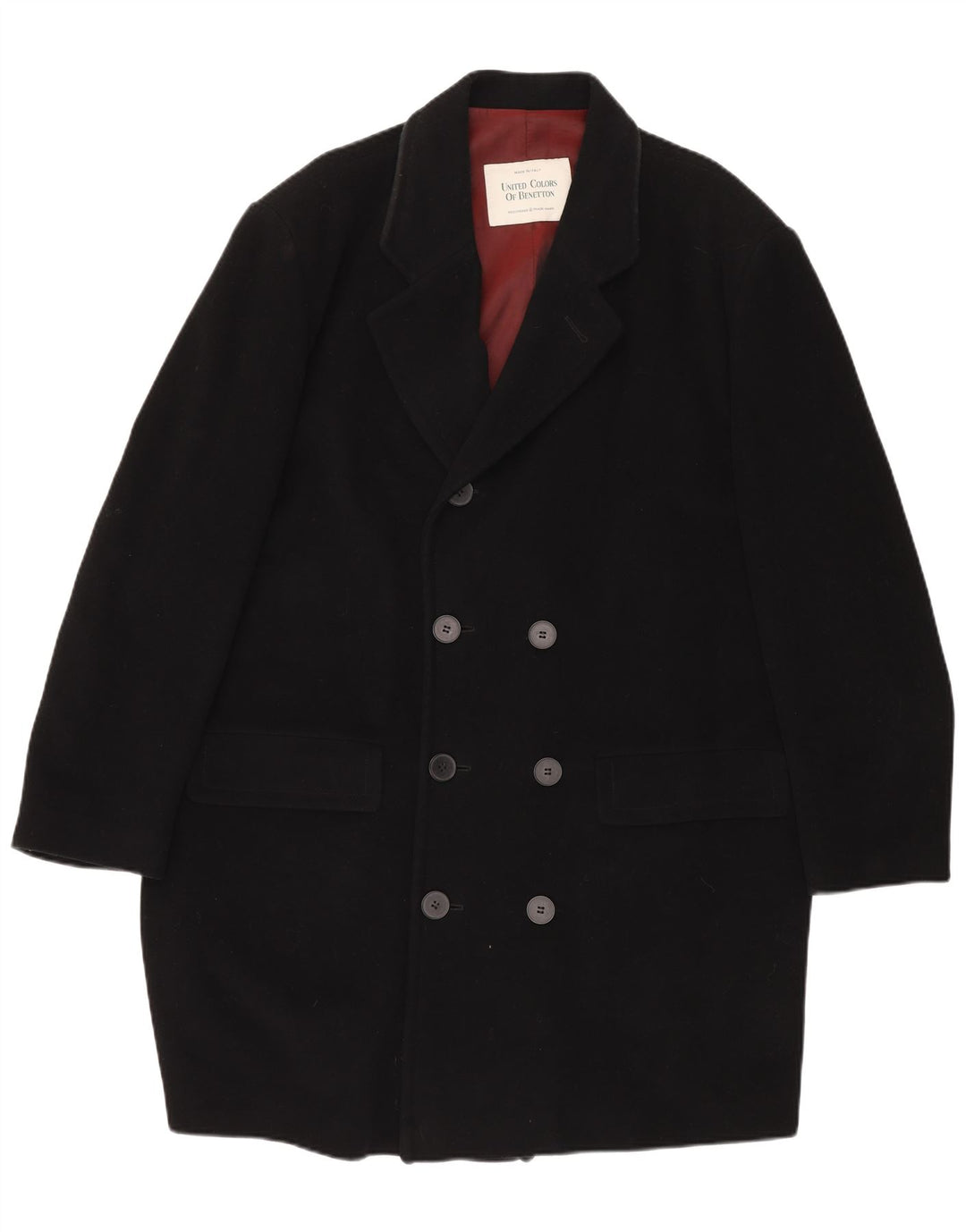BENETTON Muški kaput s dvostrukim kopčanjem UK 44 2XL crni