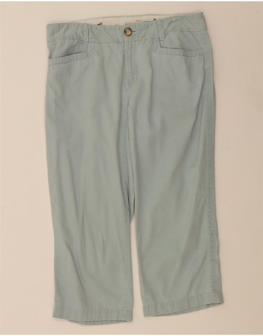 EDDIE BAUER Womens Blakely Fit Capri Trousers US 8 Medium W32 L20 Blue Vintage Eddie Bauer and Second-Hand Eddie Bauer from Messina Hembry 