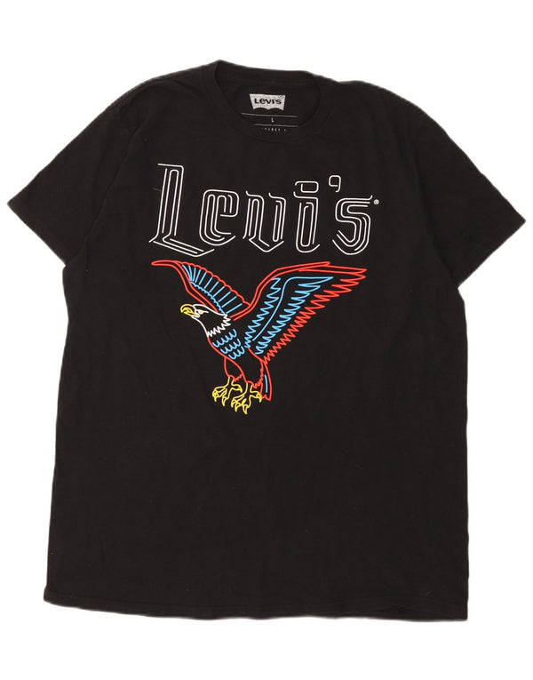 Levi's muška velika crna pamučna majica s grafičkim motivima