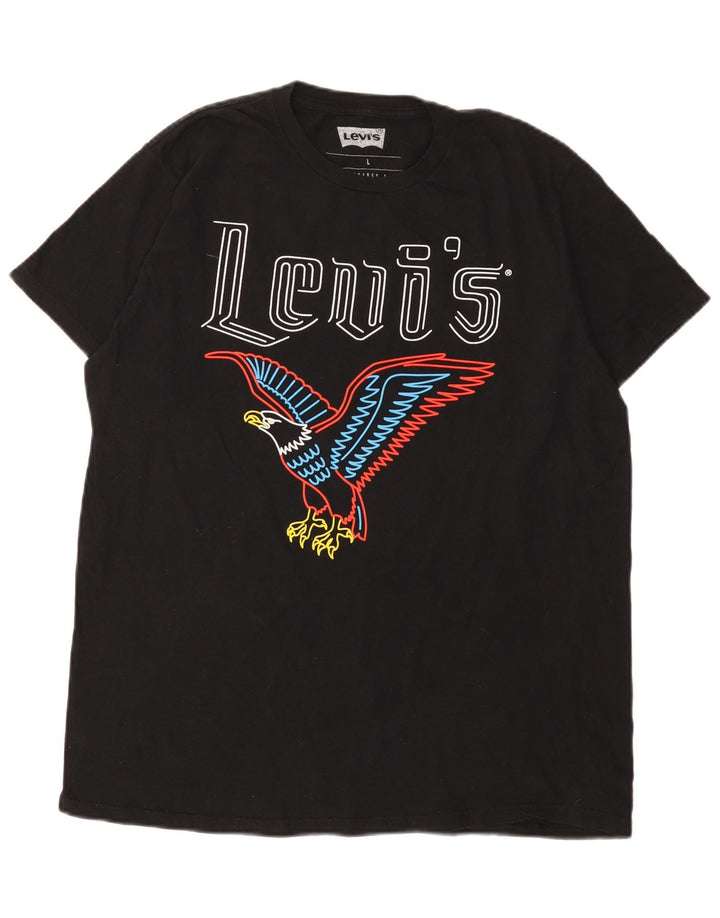 Levi's muška velika crna pamučna majica s grafičkim motivima