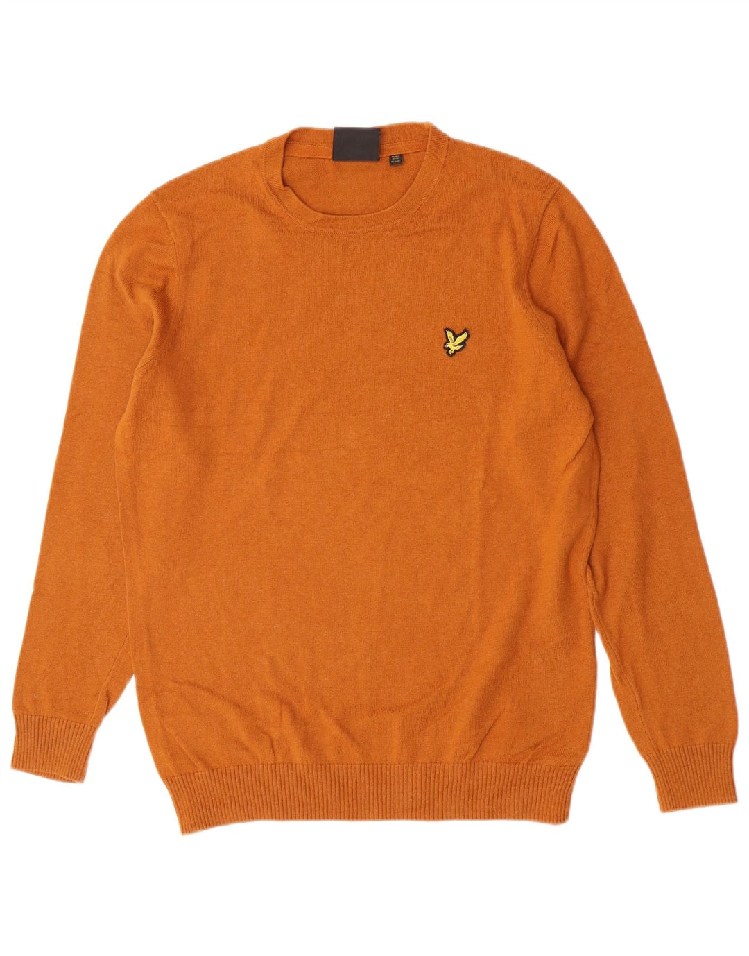 Lyle & Scott muški džemper s okruglim izrezom, srednji narančasti pamuk
