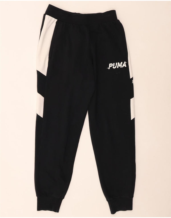 Puma Mens Tracksuit Trousers Joggers Medium Navy Blue Colourblock Cotton