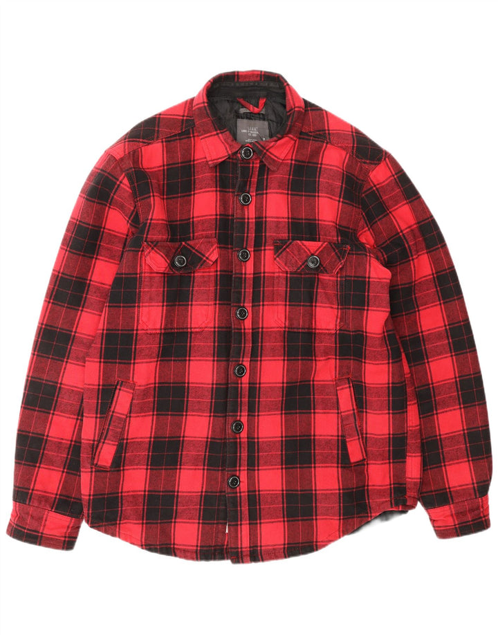 H&M muška flanelska košulja Lumberjack, veliki ružičasti karirani pamuk