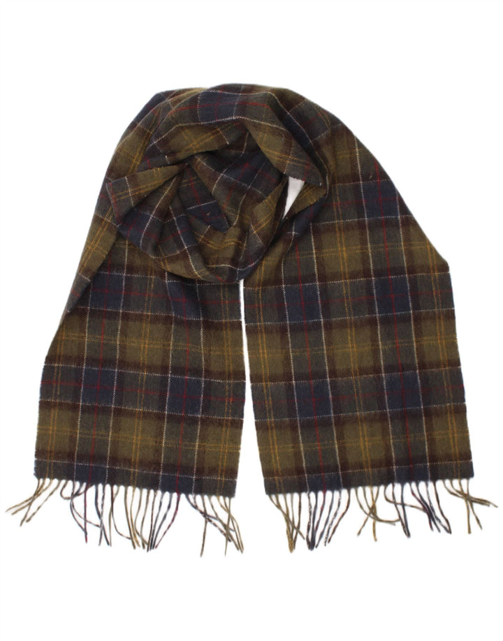 Barbour muški pravokutni šal jedne veličine kaki karirani klasik od janjeće vune