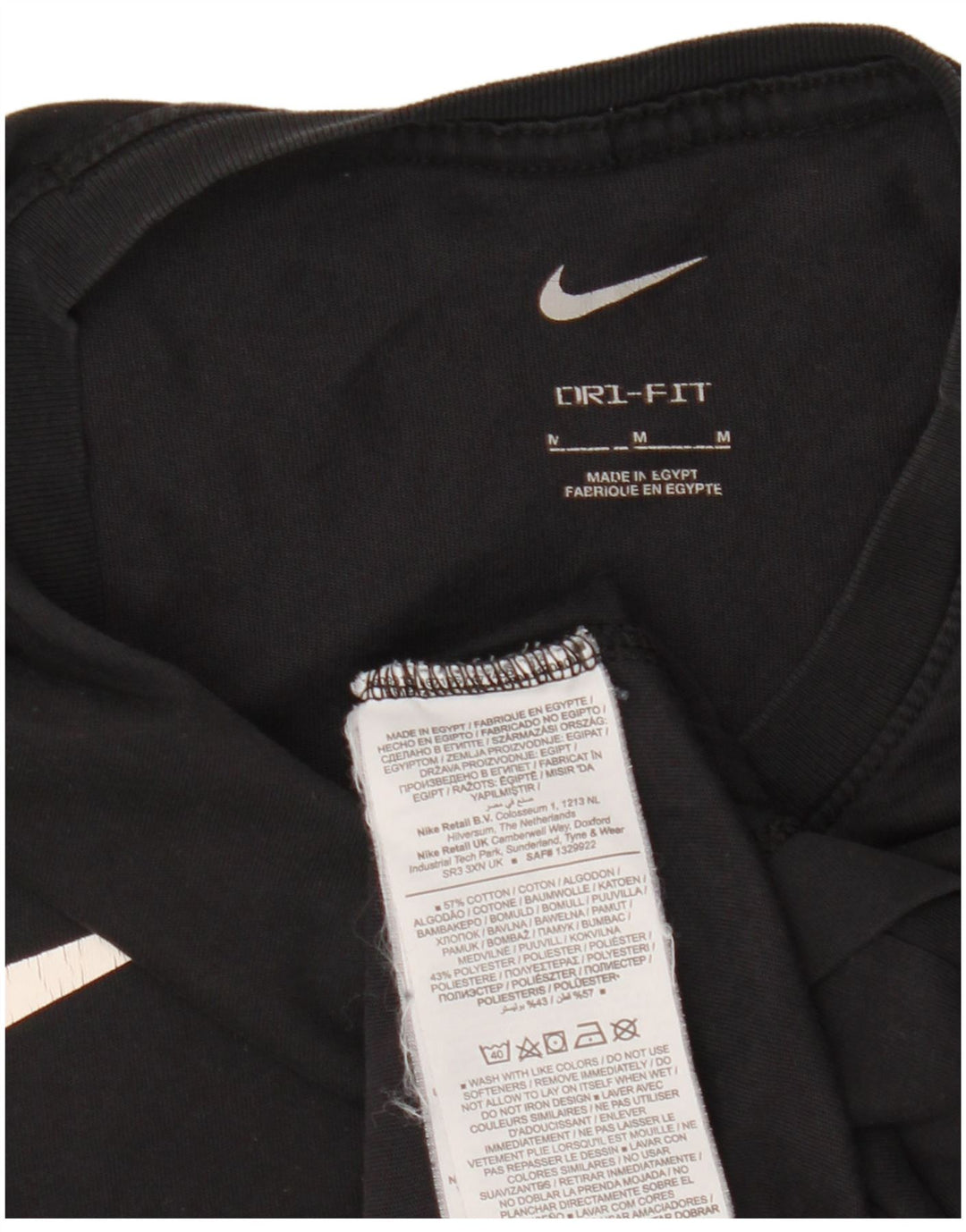 Nike Dri Fit T-Shirt Top srednji crni pamuk