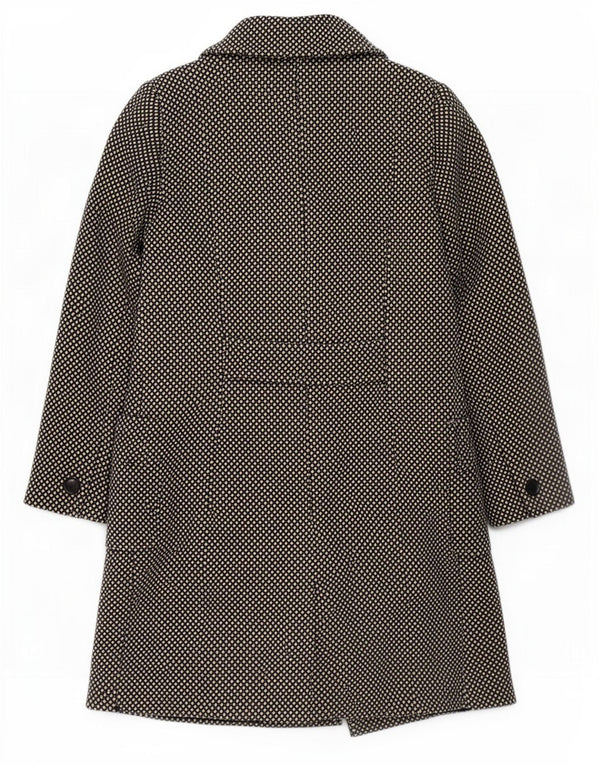 Max & Co. Womens Oversized Double Breasted Coat UK 6 XS Black Spotted Cupro