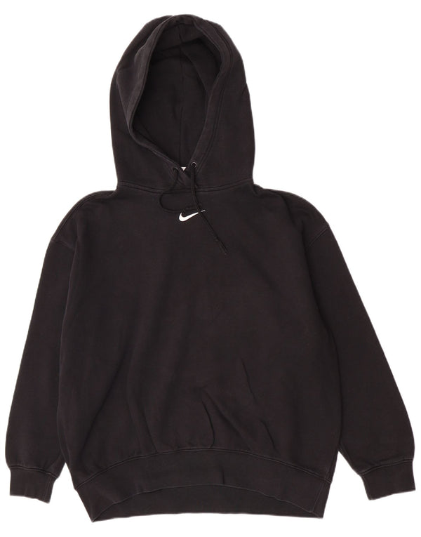 Nike Ženska velika majica s kapuljačom UK 10 Mala crna pamuk