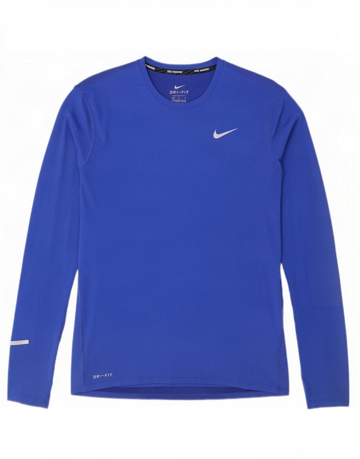 Nike Dri Fit majica s dugim rukavima srednje plave boje od poliestera