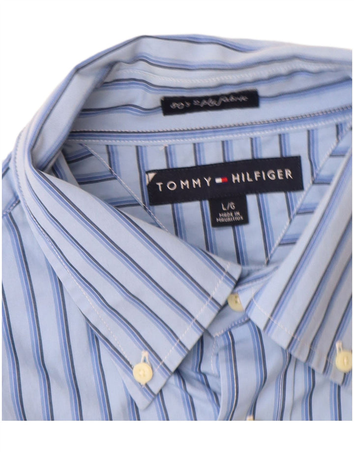 Tommy Hilfiger muška košulja na velike plave pruge, pamuk