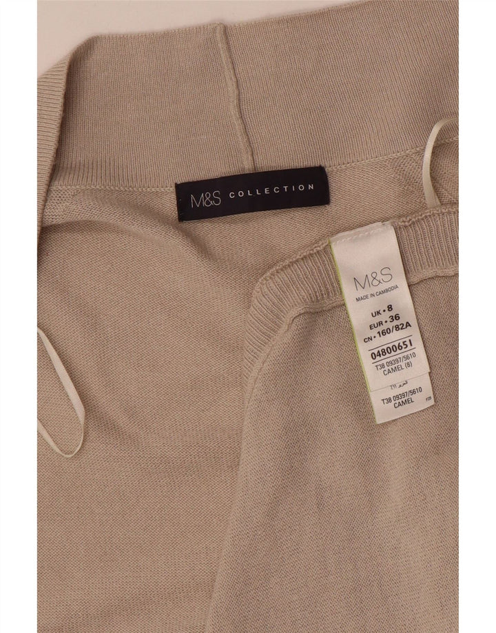 Marks & Spencer ženski otvoreni kardigan pulover UK 8 Small Beige