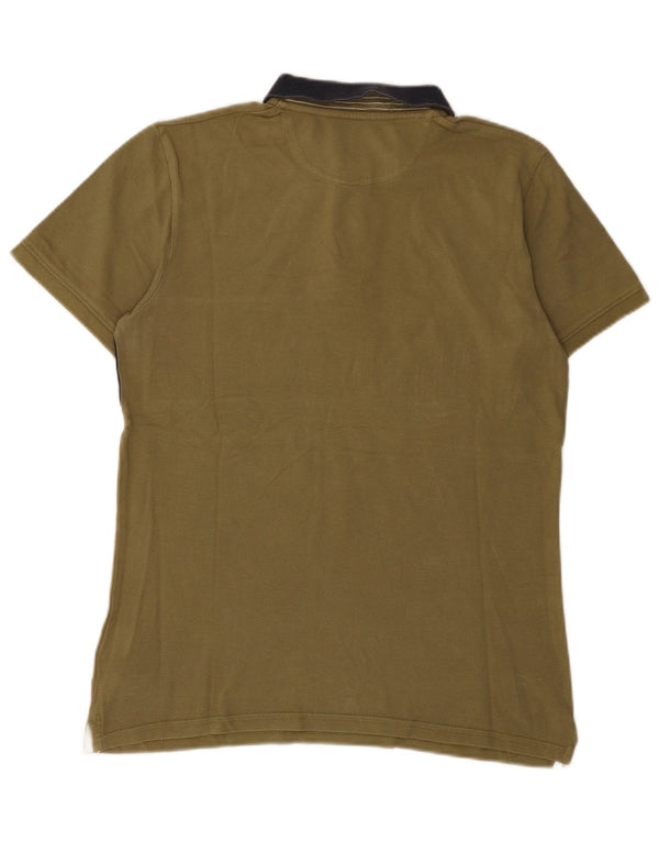 Timberland muška uska polo majica s grafičkim motivima, srednji kaki pamuk