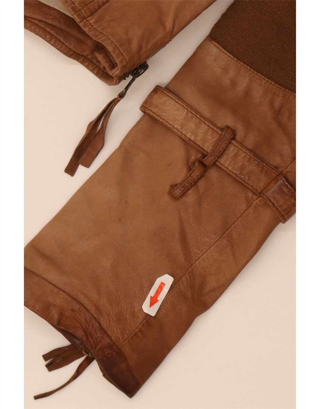 Ženska kožna biciklistička jakna True Religion UK 10 Small Beige Colourblock