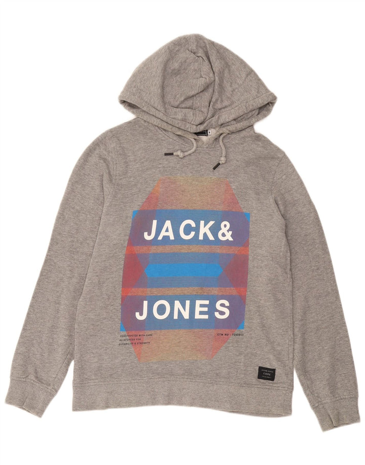 JACK & JONES muška majica s kapuljačom s kapuljačom, srednje sivi pamuk