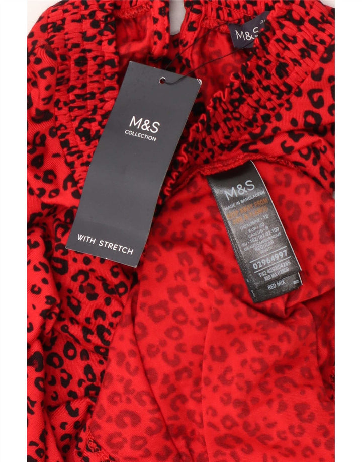 Marks & Spencer ženska osnovna haljina UK 12 Srednje crveni životinjski print