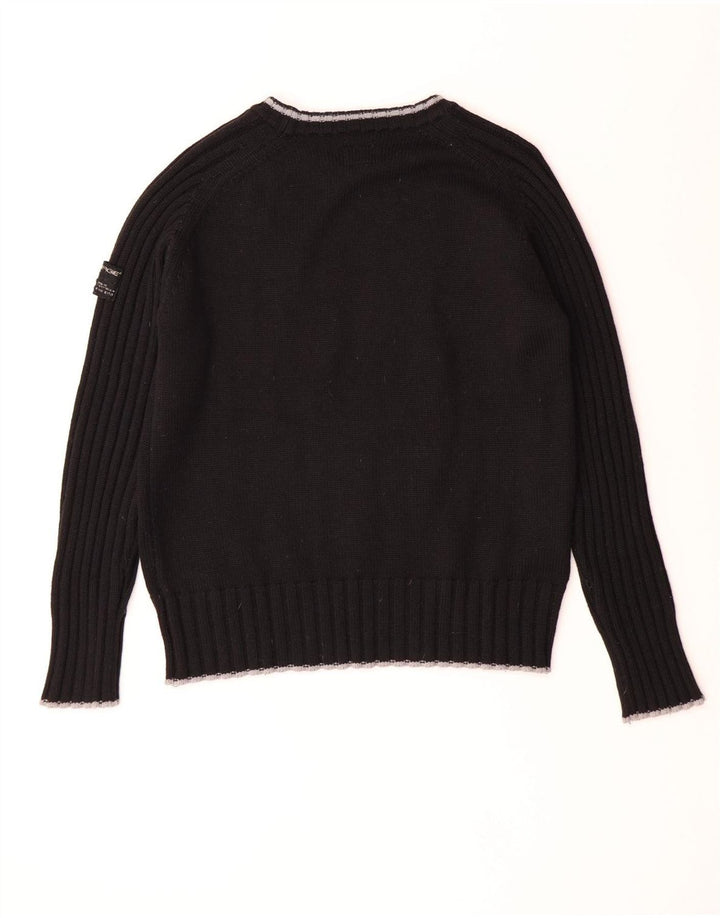 Veliki crni vuneni muški džemper s okruglim izrezom Energie