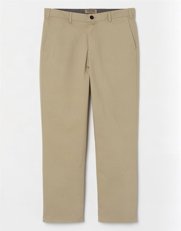 Zara muške ravne chino hlače EU 42 Large W32 L30 Bež