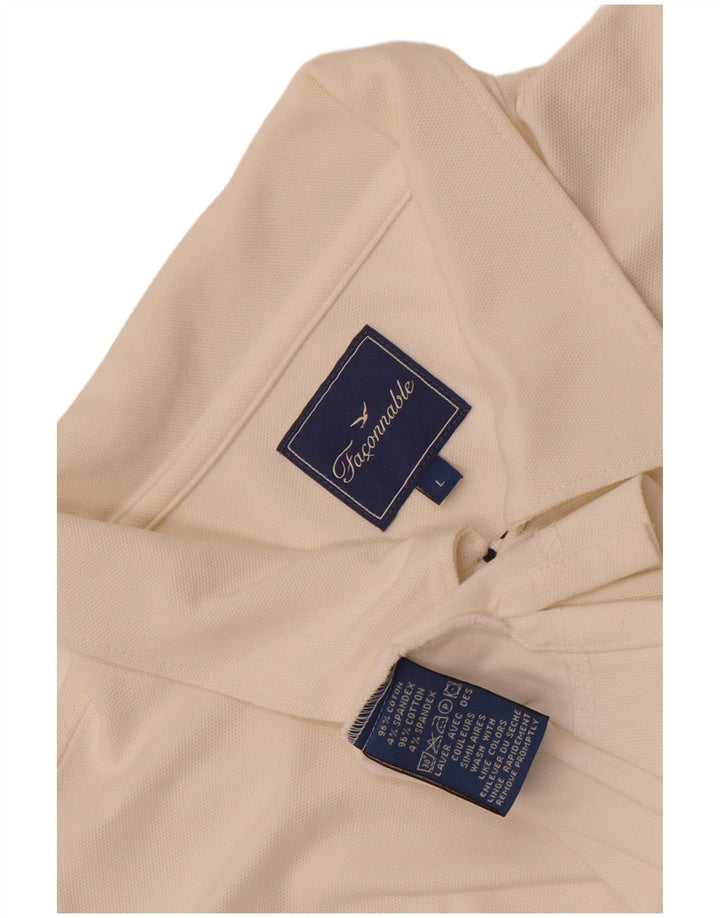 Faconnable muška polo majica dugih rukava velika bijela pamučna