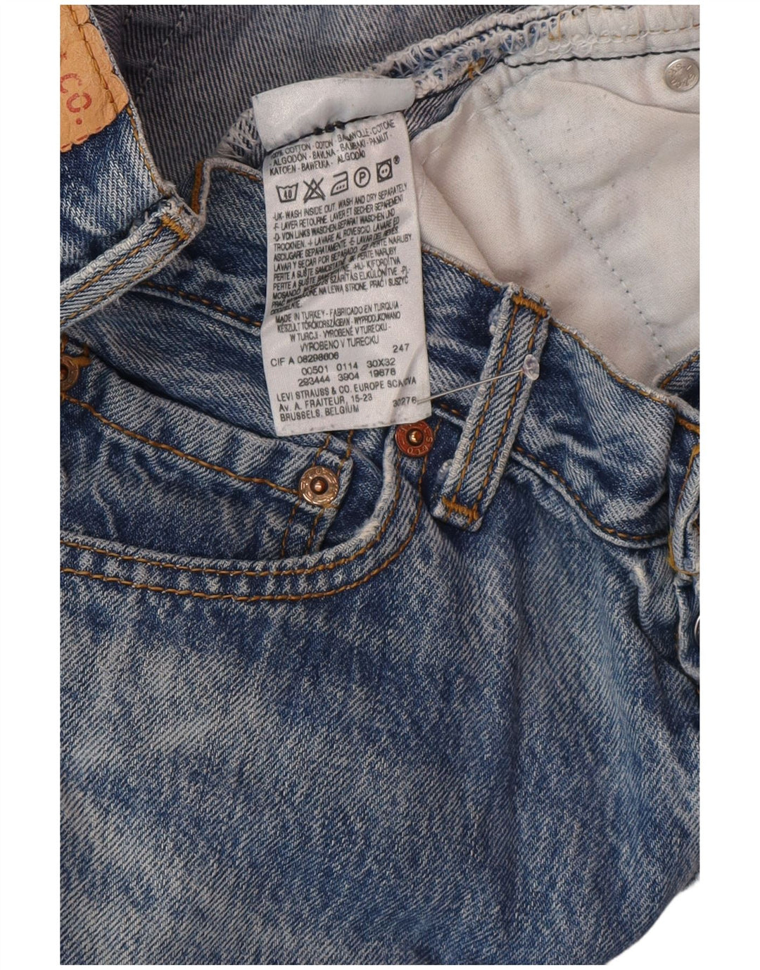 Levi's muške 501 ravne traperice W30 L32 plavi pamuk