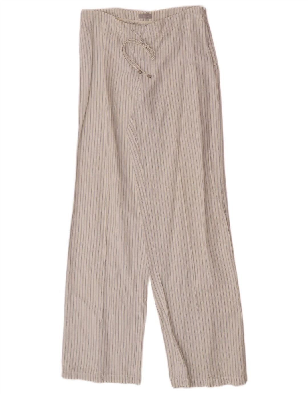 Stefanel Ženske široke hlače IT 42 srednje W30 L32 lan na bijele pruge