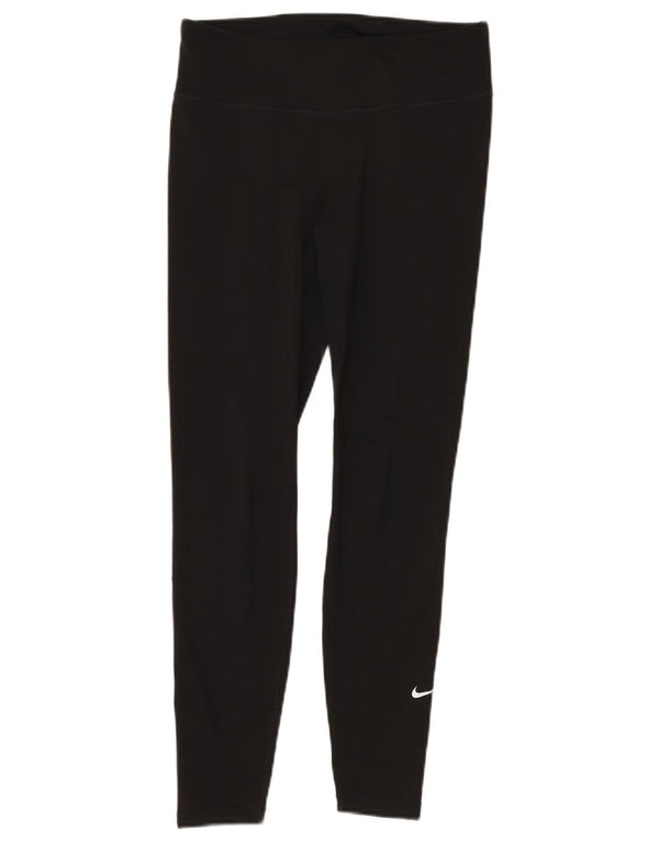 NIKE Ženske Dri Fit Leggings UK 12 Srednji crni poliester