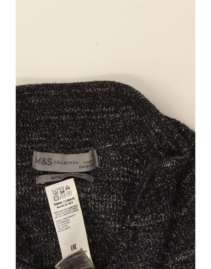 MARKS & SPENCER Muški pulover s kardiganom XL sivi pjegavi poliester