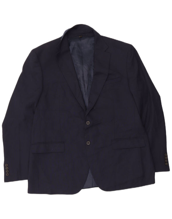 Marks & Spencer Mens 2 Button Regular Fit Blazer Jacket UK 44 XL Navy Blue