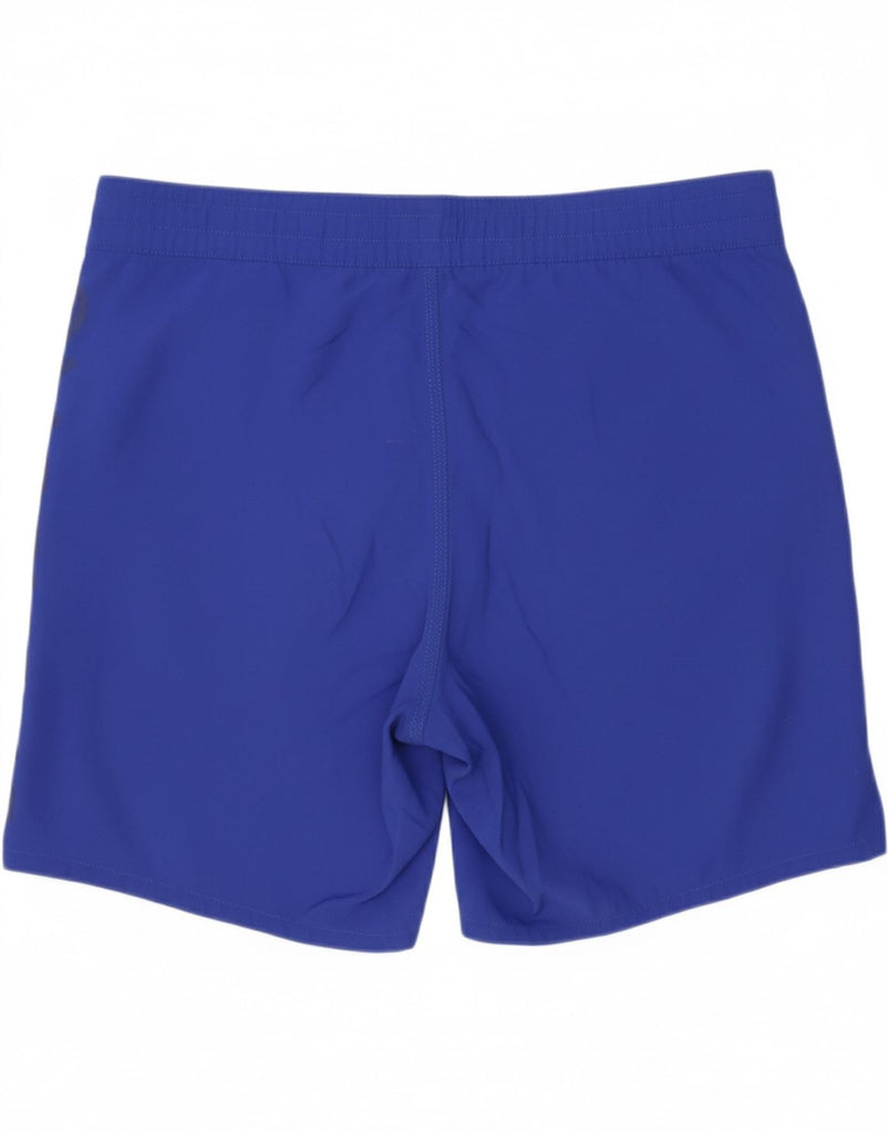 BILLABONG Womens Low Waist Graphic Sport Shorts Large Blue Polyester Vintage Billabong and Second-Hand Billabong from Messina Hembry 