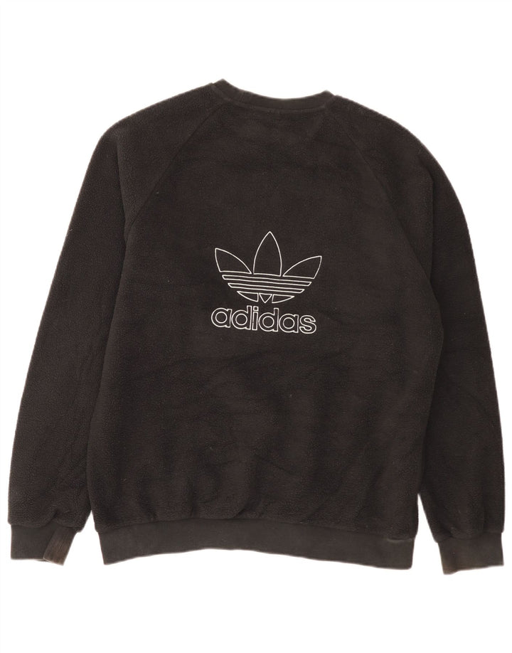 Adidas muški grafički džemper od flisa srednje crne boje od poliestera