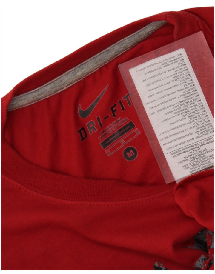 NIKE muška Dri Fit grafička majica kratkih rukava srednje crvene boje
