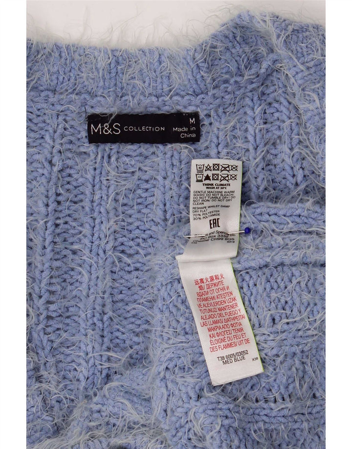 Marks & Spencer ženski kardigan pulover UK 14 srednje plavi poliester
