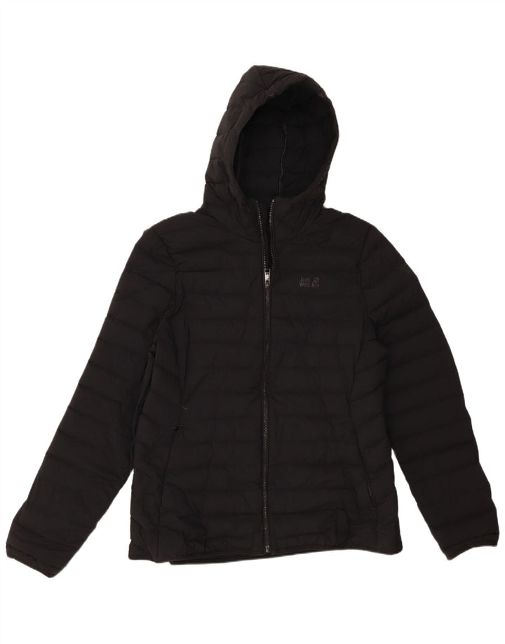Jack Wolfskin ženska podstavljena jakna s kapuljačom UK 18 XL crni poliamid