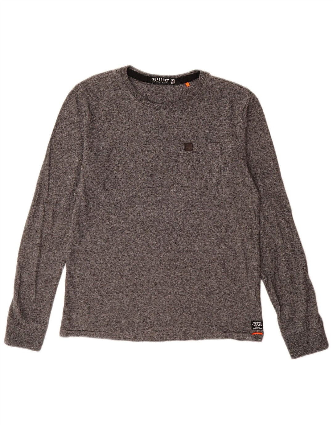 Superdry muška majica dugih rukava, srednje sivi pamuk